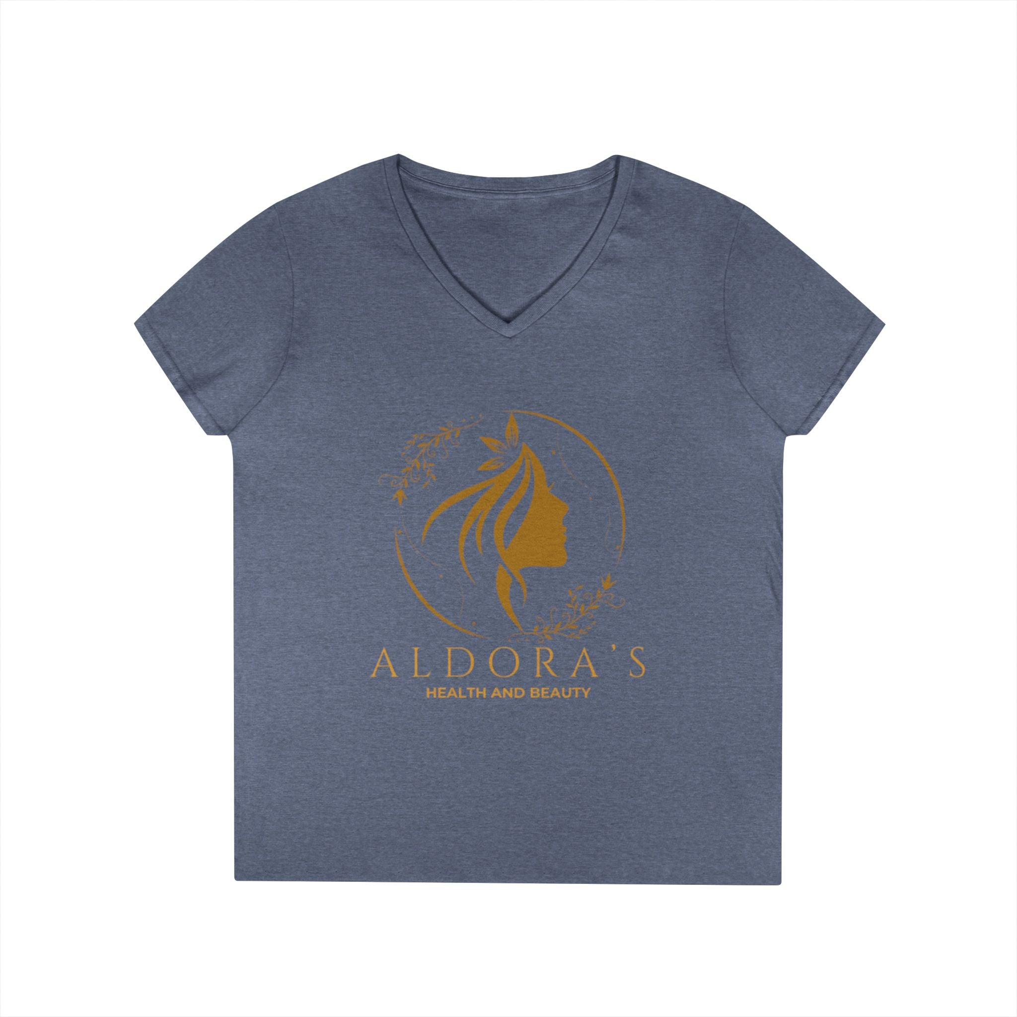 Aldora's Health & Beauty Ladies' V-Neck T-Shirt — Elegant Logo Tee