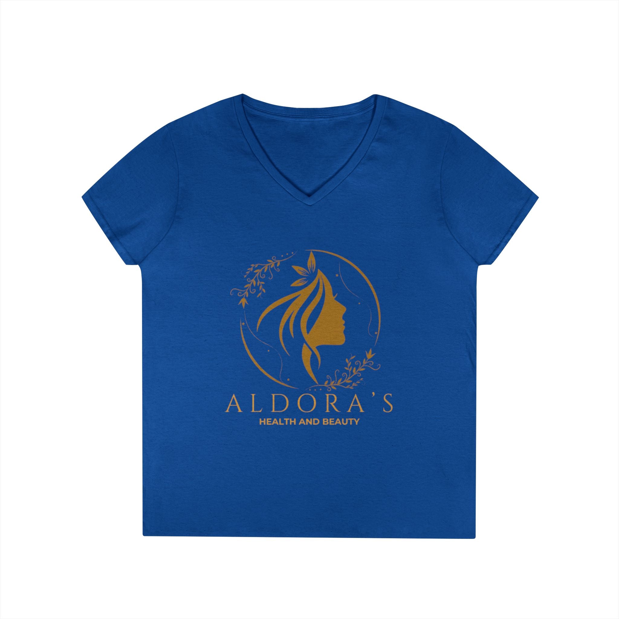 Aldora's Health & Beauty Ladies' V-Neck T-Shirt — Elegant Logo Tee