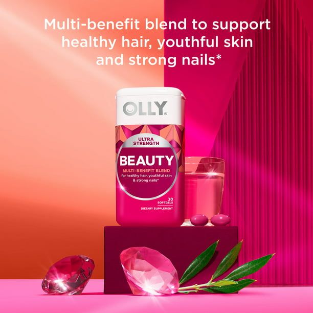 OLLY Ultra Strength Beauty Softgels – Hair, Skin & Nails Support