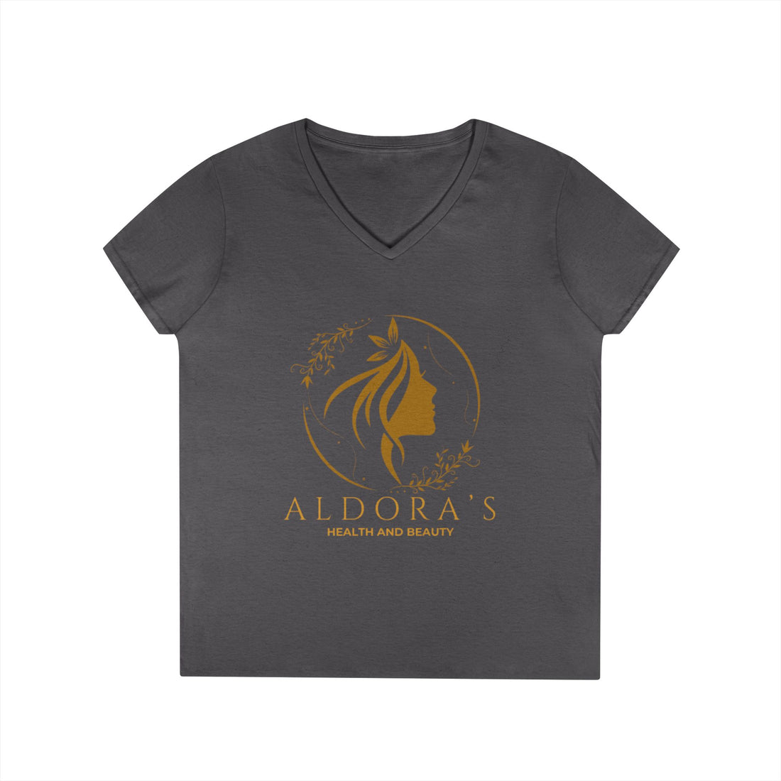 Aldora's Health & Beauty Ladies' V-Neck T-Shirt — Elegant Logo Tee
