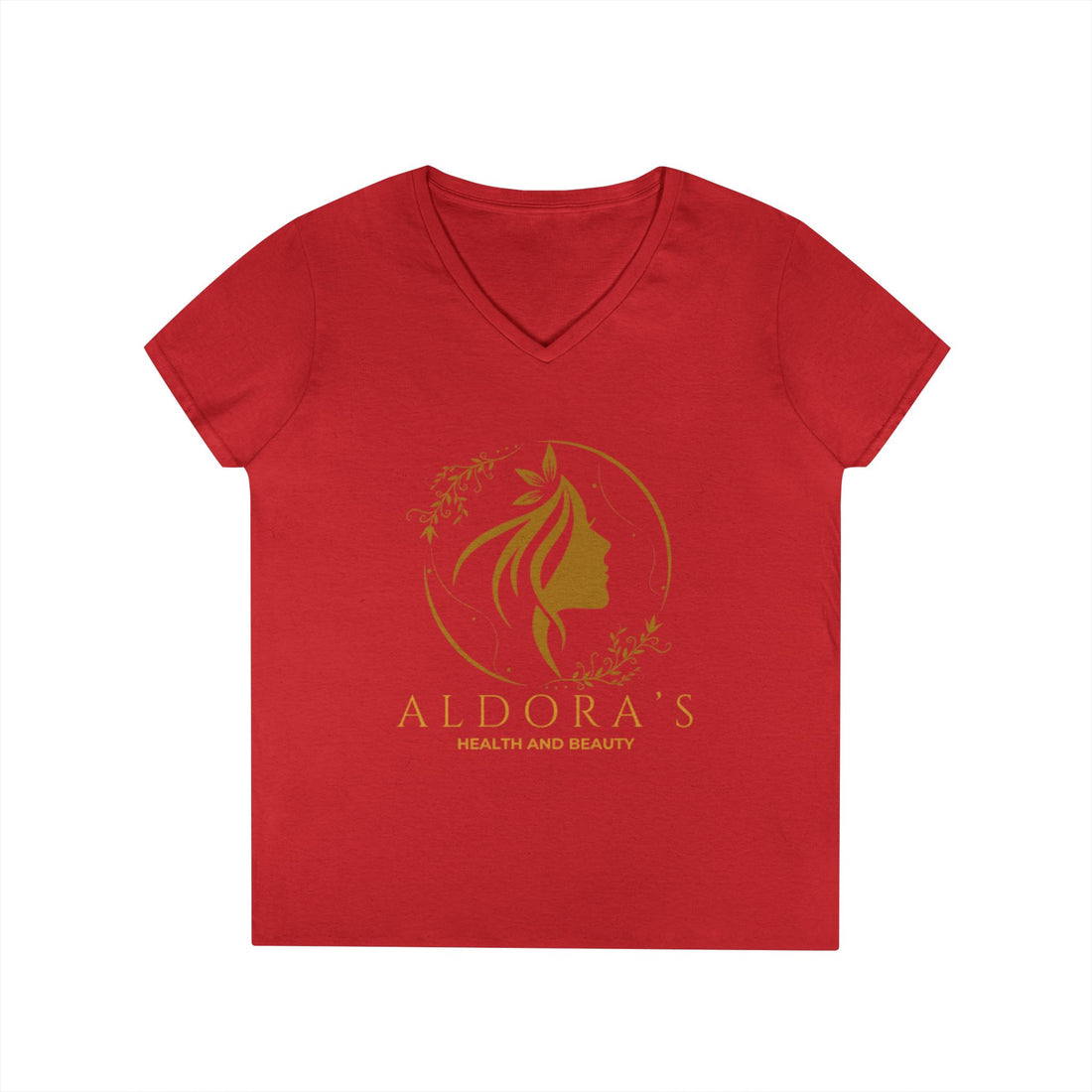 Aldora's Health & Beauty Ladies' V-Neck T-Shirt — Elegant Logo Tee