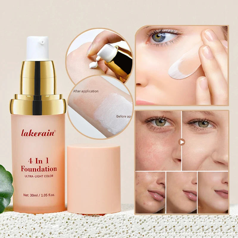 White Liquid Color-Changing Foundation – High Coverage SPF30 CC Cream