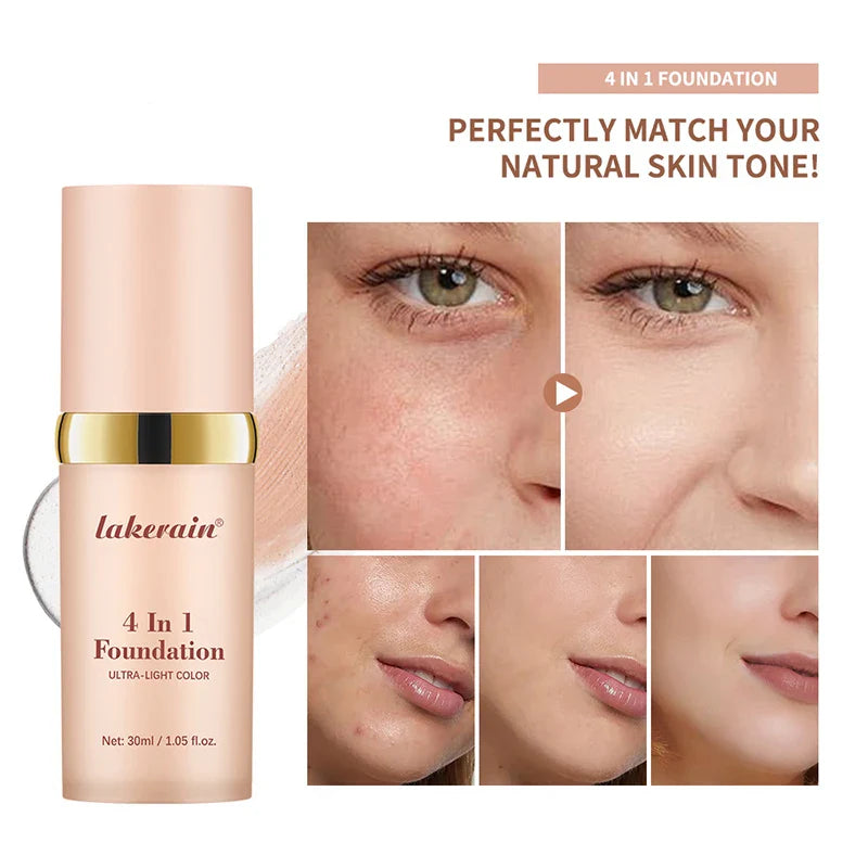 White Liquid Color-Changing Foundation – High Coverage SPF30 CC Cream