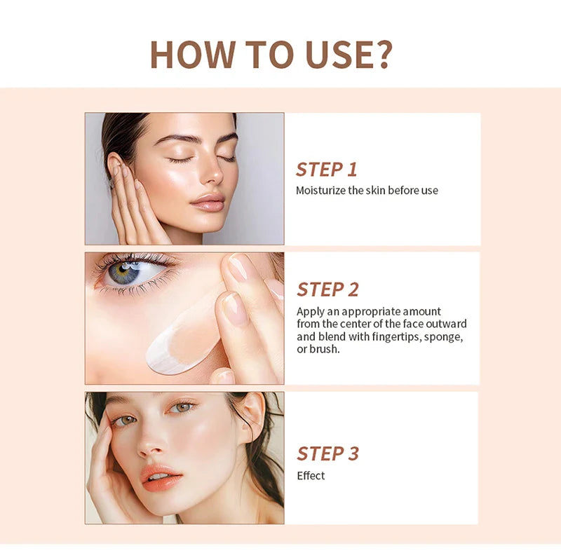 White Liquid Color-Changing Foundation – High Coverage SPF30 CC Cream