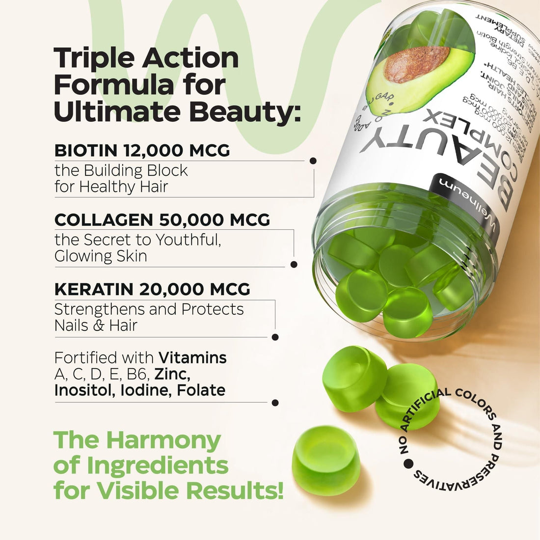 Biotin & Collagen Gummies – Hair, Skin & Nails Support